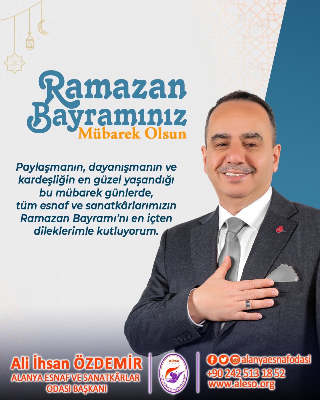 BAŞKAN ÖZDEMİR'DEN RAMAZAN BAYRAMI MESAJI